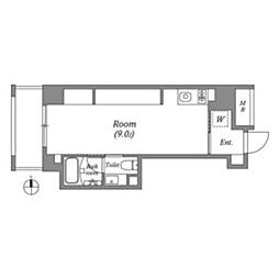 アスティーレ秋葉原 2階ワンルームの間取り