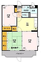 ユーミーカパーラ 3DKの間取図画像