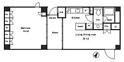 パークアクシス渋谷 1LDKの間取図画像
