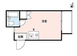 ホワイトハウス ワンルームの間取図画像