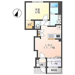 Nuvola・Iride(ヌーヴォラ・イリデ) 1LDKの間取図画像