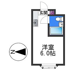グランドハイツ平野西 ワンルームの間取図画像