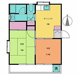 ガーデニアハイム 2DKの間取図画像