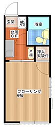 シティハイムホープ 1Kの間取図画像