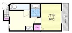 グリーム宮原 1Kの間取図画像