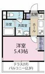 スフィーダみずほ台I 3階1Kの間取り