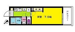 グレイスネスト 1Kの間取図画像
