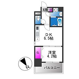 メイクス天王寺 1DKの間取図画像