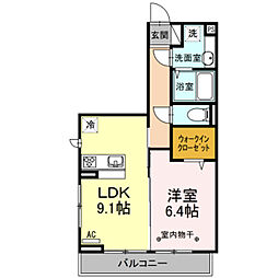 コーポ盛 1LDKの間取図画像