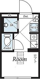 東京メトロ有楽町線 護国寺駅 徒歩7分の賃貸アパート 2階ワンルームの間取り