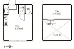 ソフィアライト 2階ワンルームの間取り