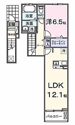 ウィステリア 1LDKの間取図画像