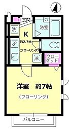 パーク湘南 1Kの間取図画像