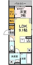 D Paina 鴨居町 2階1LDKの間取り