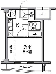Ts garden稲城 2階1Kの間取り