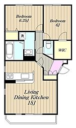 ルシェンテA 2LDKの間取図画像