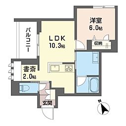 アルフラット弐 1LDKの間取図画像