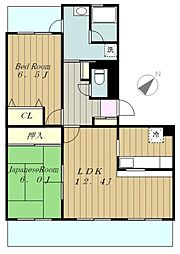 クラスガーデン相模大野 2LDKの間取図画像