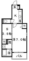 サンドリム 1SKの間取図画像