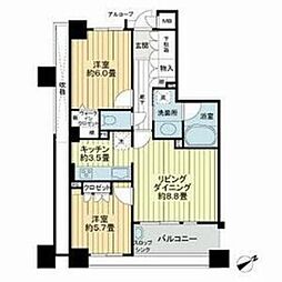 サーパス西新二丁目 2LDKの間取図画像