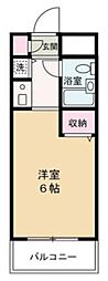 アピス東船橋 1Kの間取図画像