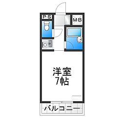 リープハーベン北花田 ワンルームの間取図画像
