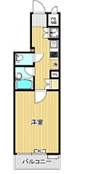 ルーブル多摩川伍番館 1Kの間取図画像