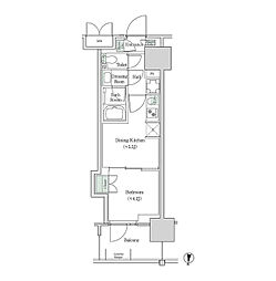 ブルックサイドレジデンス木場 1DKの間取図画像