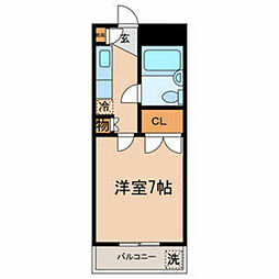 エクセルマロン 1Kの間取図画像
