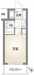 ダイアパレス鷺沼1 1Kの間取図画像