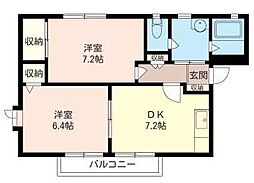 ディアスA 2DKの間取図画像