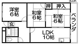 家具町ハイツ 3LDKの間取図画像