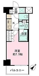 ONEROOFFLAT月島 1Kの間取図画像