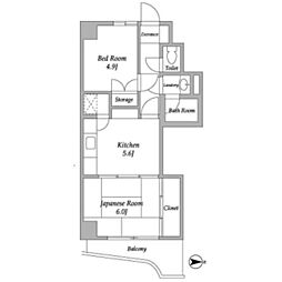 ベルエア調布 2Kの間取図画像