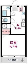 目黒第一コーポ 1Kの間取図画像