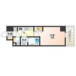 ファーストステージウメダWEST 1Kの間取図画像