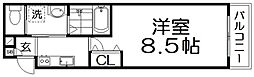 AREGRIA枚方公園II 1Kの間取図画像