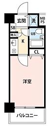 菱和パレス南大井 1Kの間取図画像