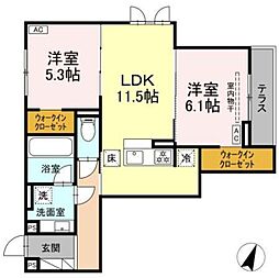 D Paina Nishimagome 2LDKの間取図画像