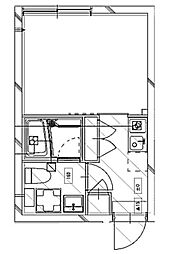 プティレスト中板橋 4階1Kの間取り