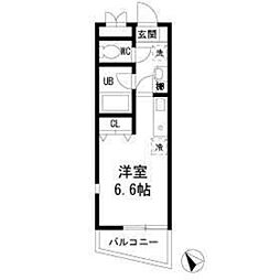 ツリービュー四つ木 ワンルームの間取図画像