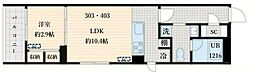 Fullea島津山 1LDKの間取図画像