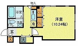 東京メトロ千代田線 赤坂駅 徒歩8分の賃貸マンション 3階1Kの間取り