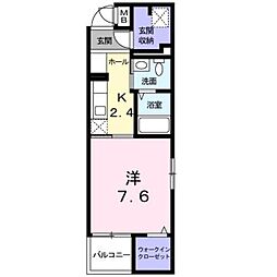 エクセル1 1Kの間取図画像