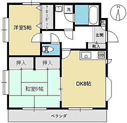 ヒルトップテラス百合ヶ丘 2LDKの間取図画像