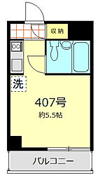 渋谷ダイカンプラザシティ ワンルームの間取図画像