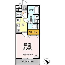 ライトリバー 1Kの間取図画像