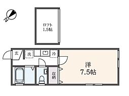 SpringCourt 1Kの間取図画像