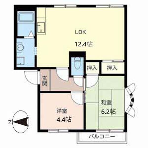 ＣＡＳＡ　ＫＩＴＡＹＡＭＡ 0201｜京都府京都市北区上賀茂榊田町(賃貸アパート2LDK・2階・50.00㎡)の写真 その2