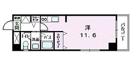 ヤングウッズ ワンルームの間取図画像